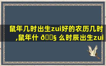 鼠年几时出生zui
好的农历几时,鼠年什 🐧 么时辰出生zui
好是几点呢